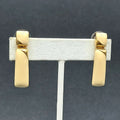 Vintage Pierced Earrings Cream Enamel Dangle 1 3/8"