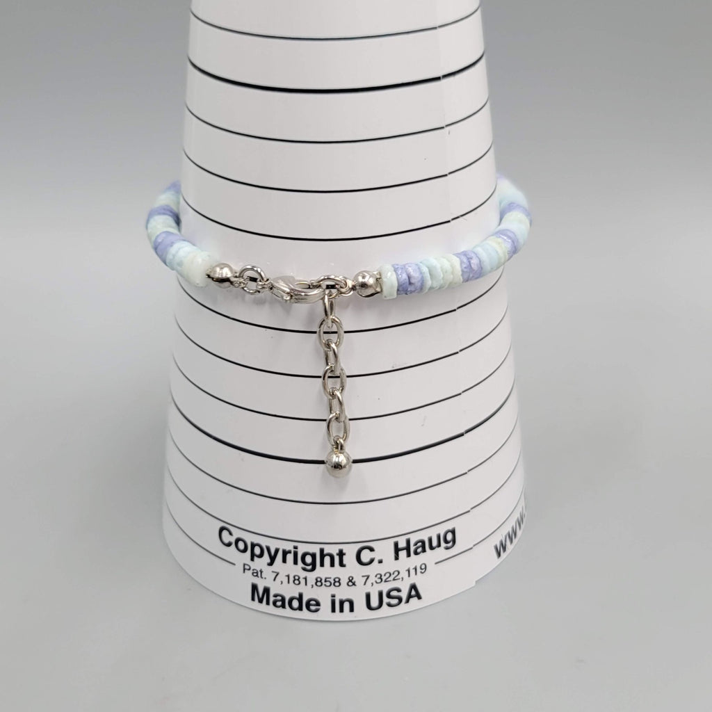 Lavender Purple Dyed Seashell Bead Bracelet 7"-7.5" Adj