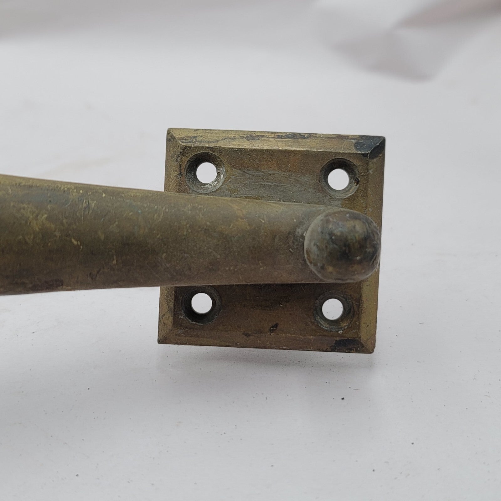Vintage Brass Exterior Door Knob Pull Handle 10.5" holes 7.5"