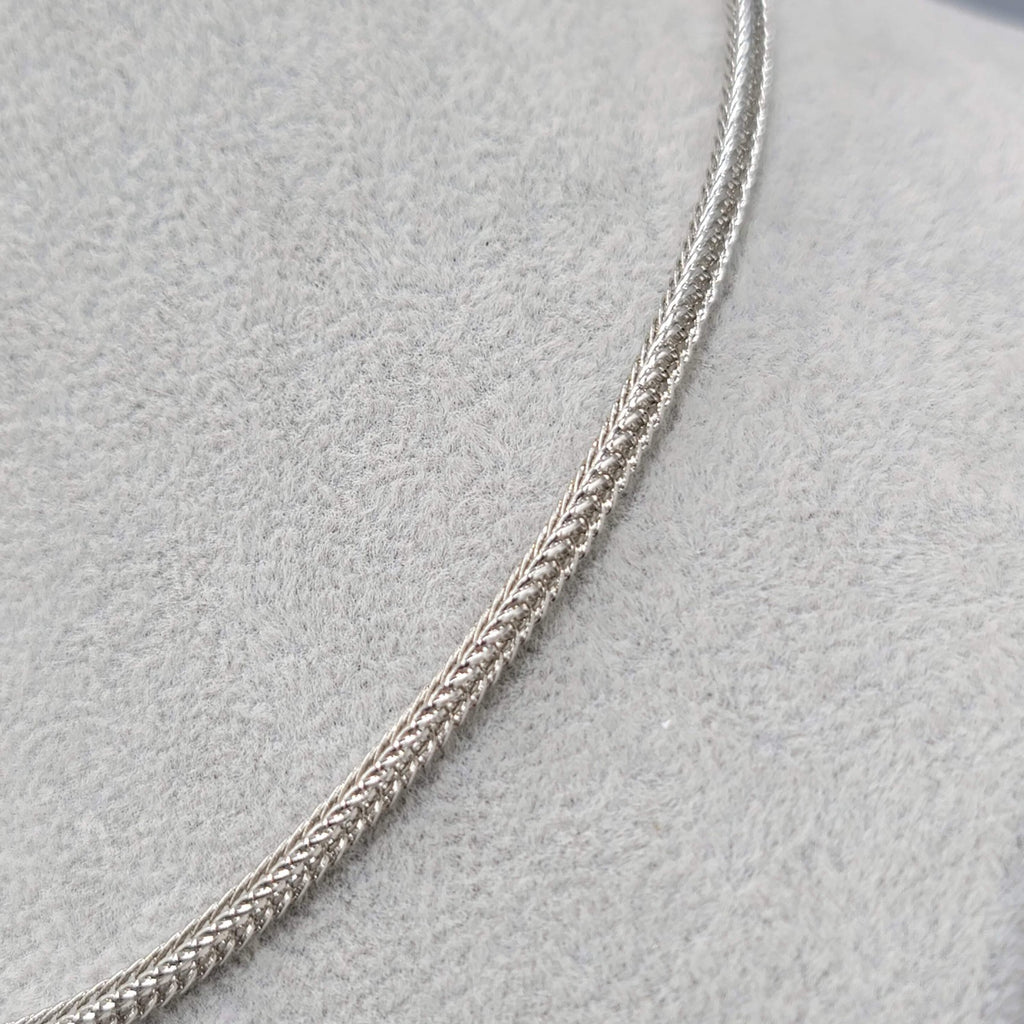 Silver Plated Spiga Chain Necklace Toggle or Lobster Clasp 18 in