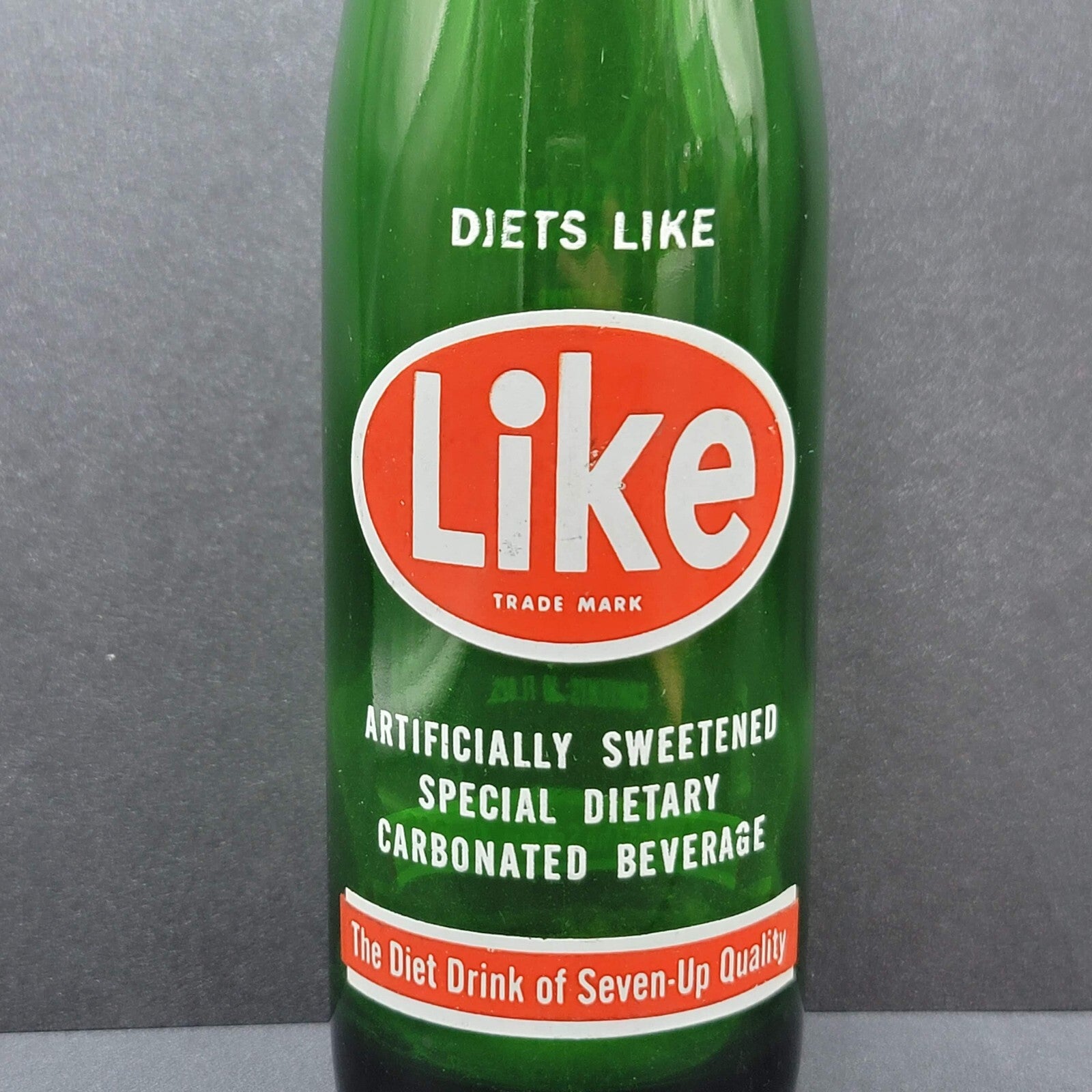 Vintage LIKE Green Glass Bottle Diets Like LIKE Seven Up