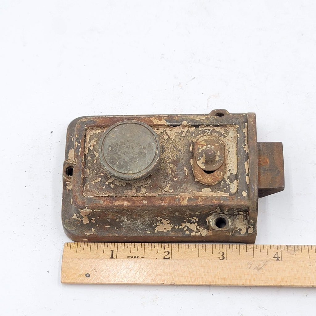 Vintage Surface Rim Night Lock Latch No Keeper Salvage Shabby Chic