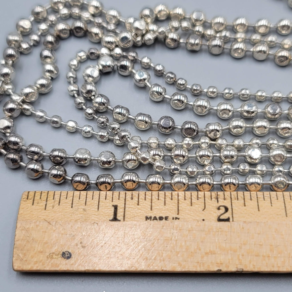 Multistrand Ball Chain Necklace Silver tone 26" - 30"