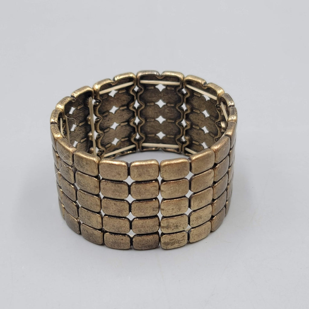 Bronze tone Elastic Bracelet 1 3/8 in Wide and  in