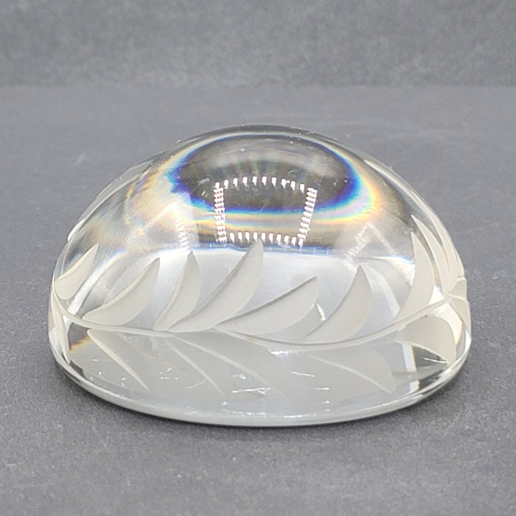 Edinburgh Castle Etched Crystal Round Paperweight 3" Dome