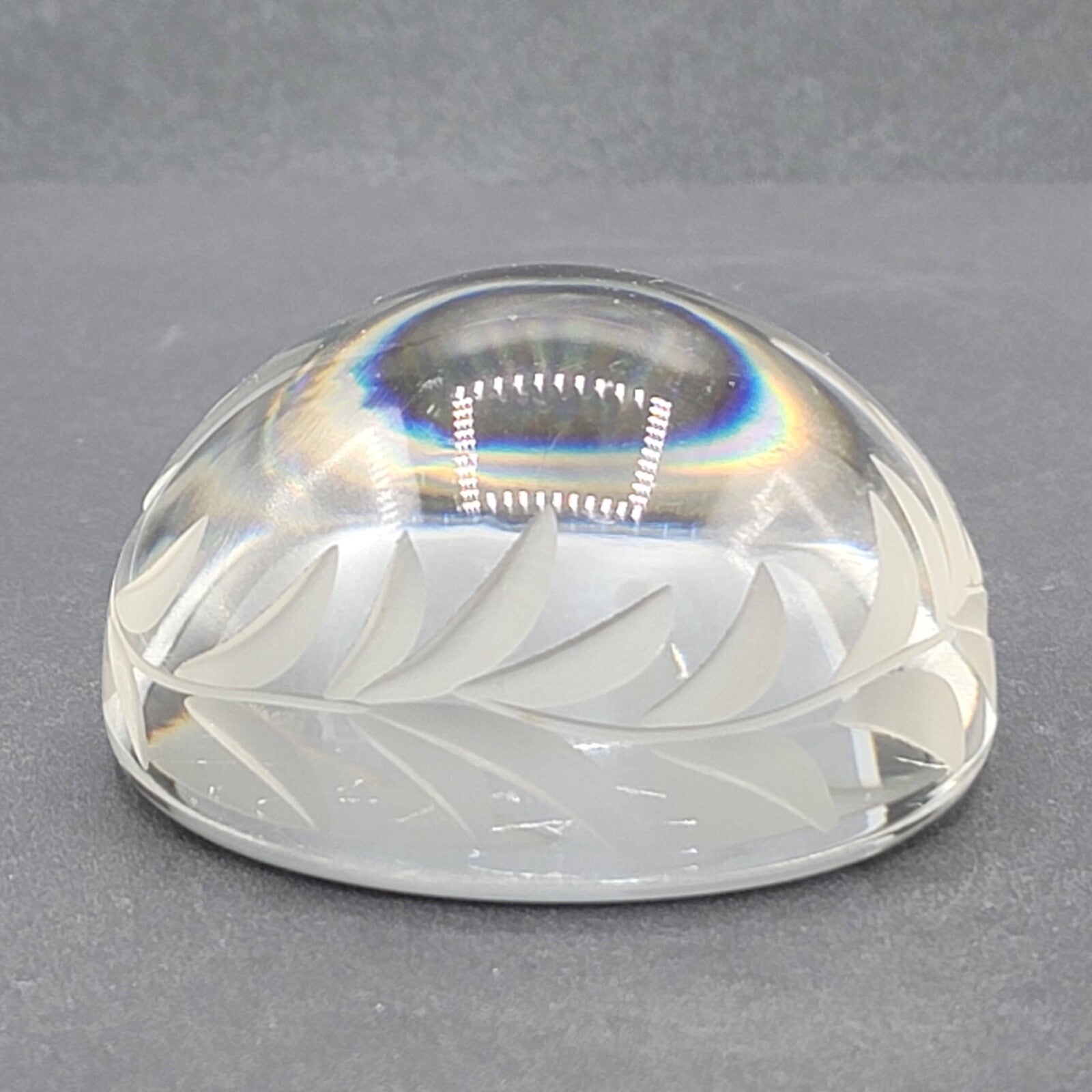 Edinburgh Castle Etched Crystal Round Paperweight 3" Dome