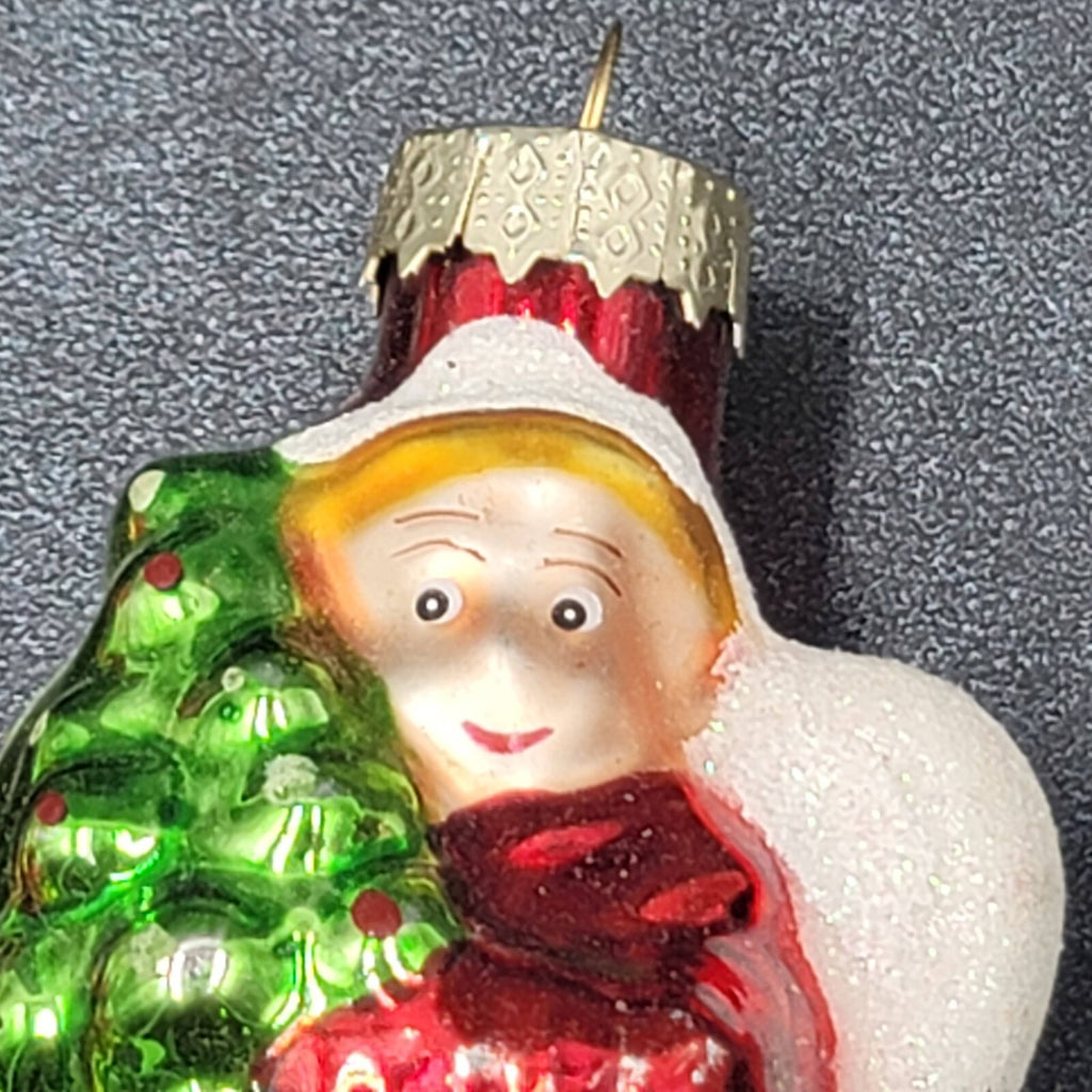 Christmas Blown Glass Ornament Lot of 3 Santa Angel Snowman 4"