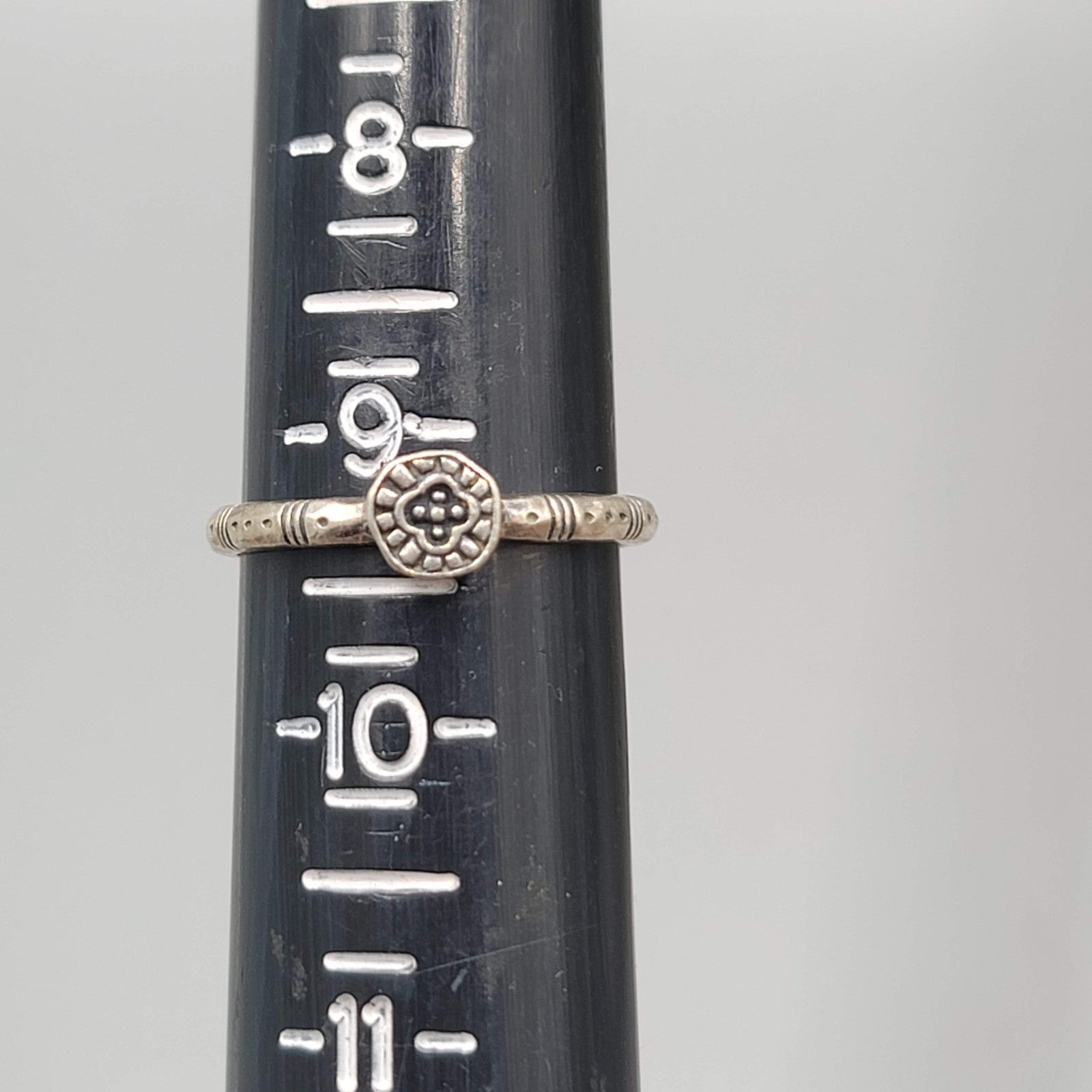 SILPADA R2466 Belle Fleur Stack Sterling Silver Circle Ring Sz 9.25