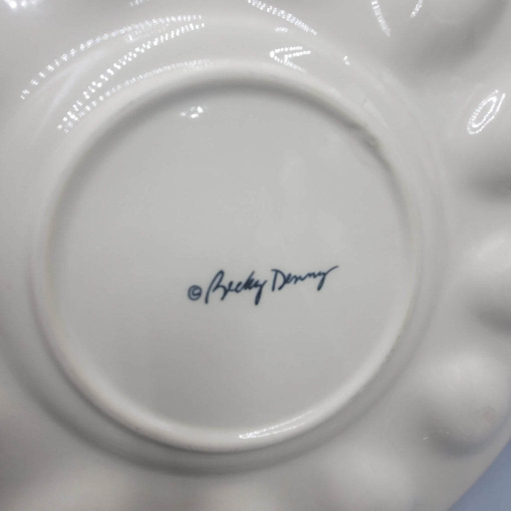 2 COCKADOODLE! Becky Denny Deviled Egg Platter Tray 12" Chicken SOUTHERN LIVING