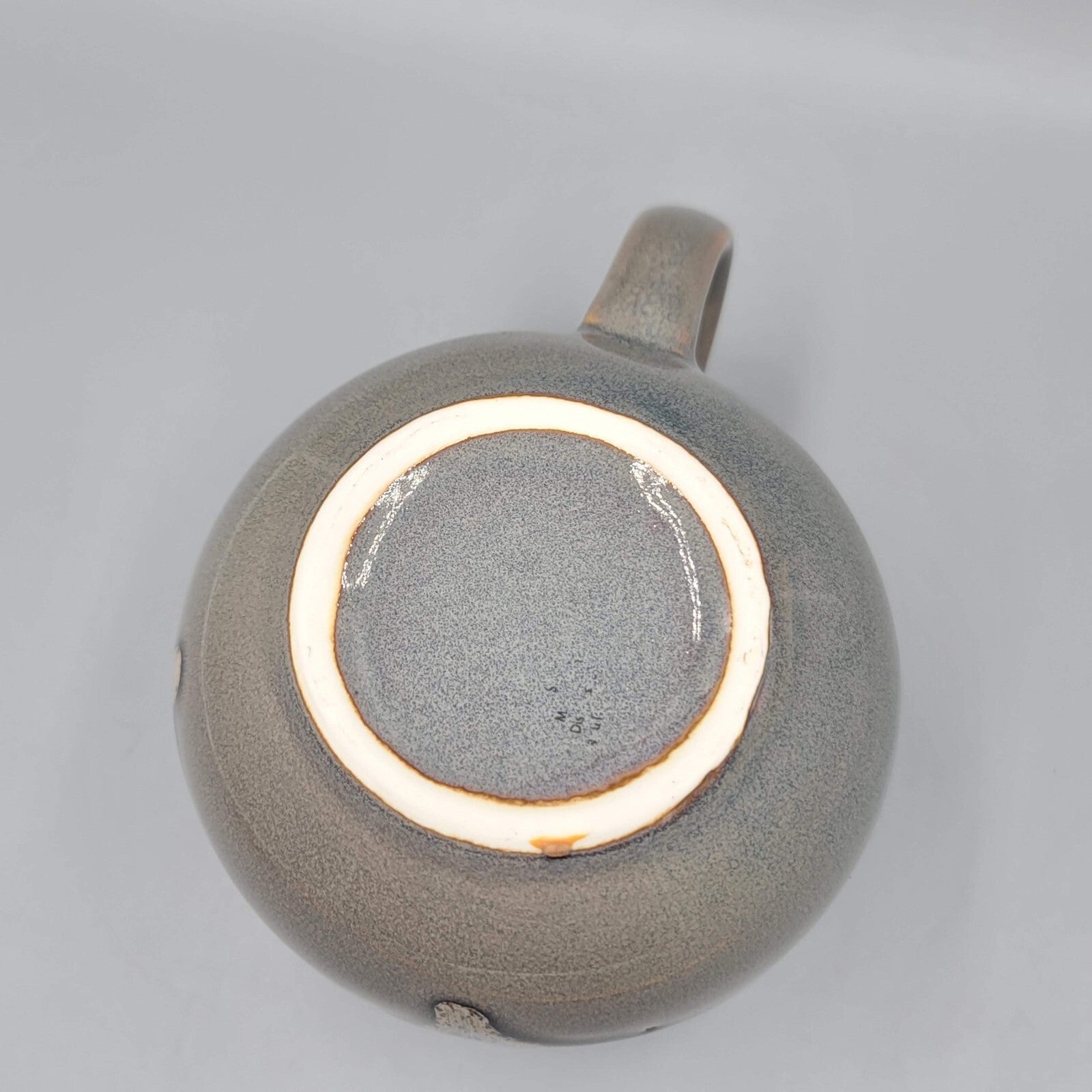 Art Pottery Coffee Mug Drip Glaze Gray Purple Tea Cup