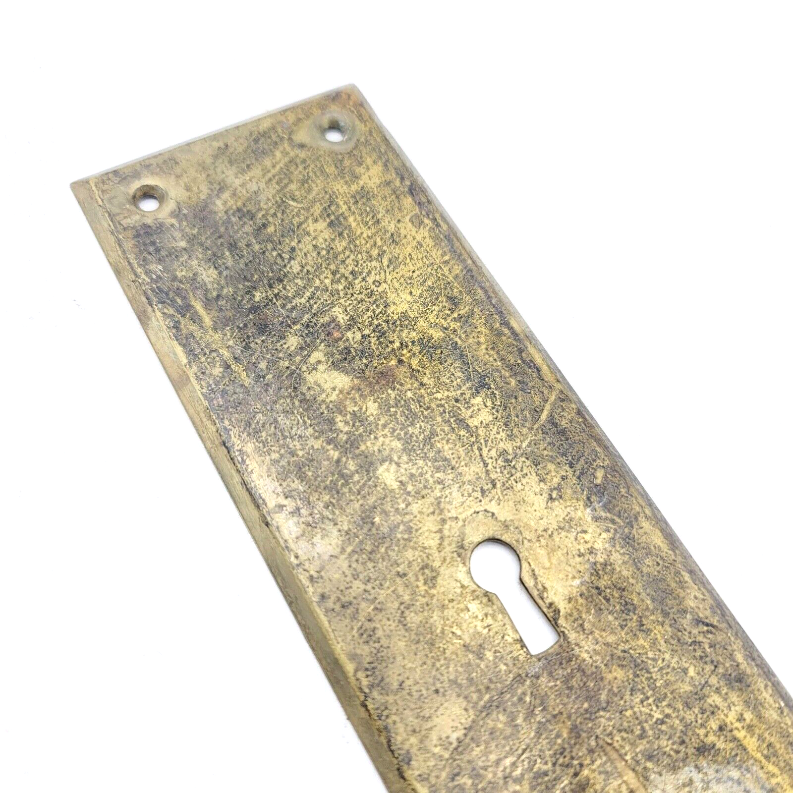 Vintage Brass Doorknob Back Plate Inverted Skeleton Key Salvage