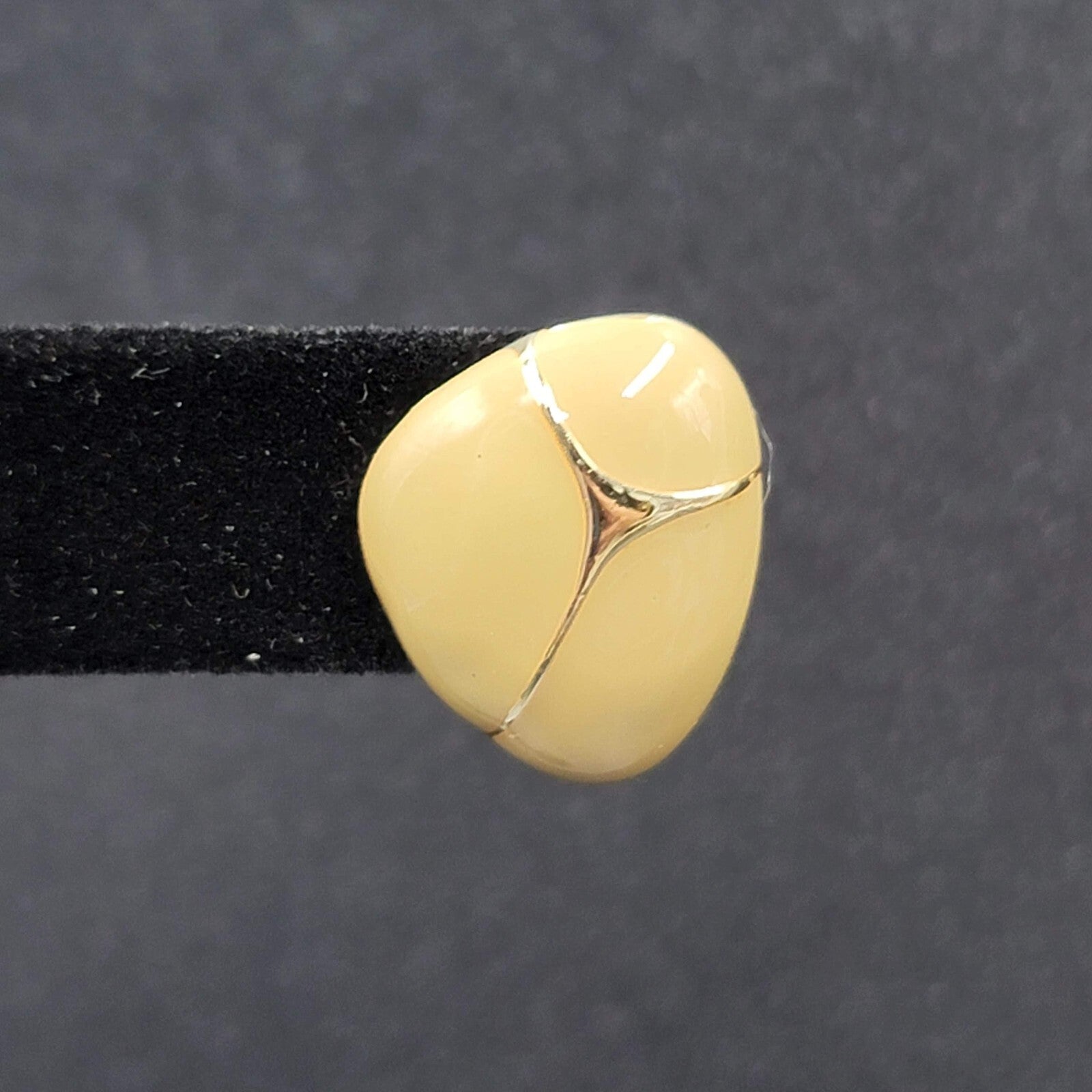 Vintage Pierced Earrings Dark Tan Enamel Gold tone Drop 3/4" 