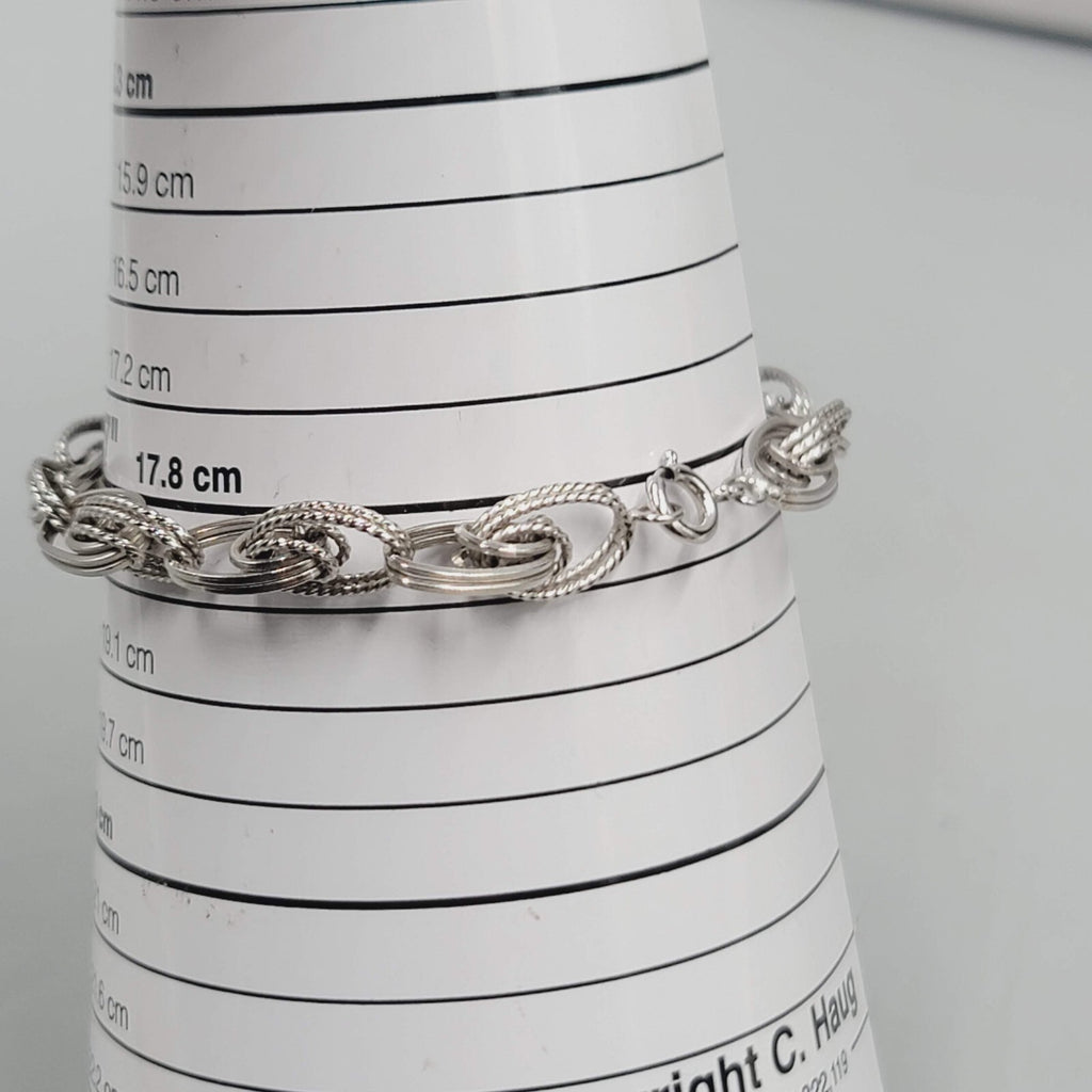 Vintage Bracelet Textured Silver tone Links 7.25"