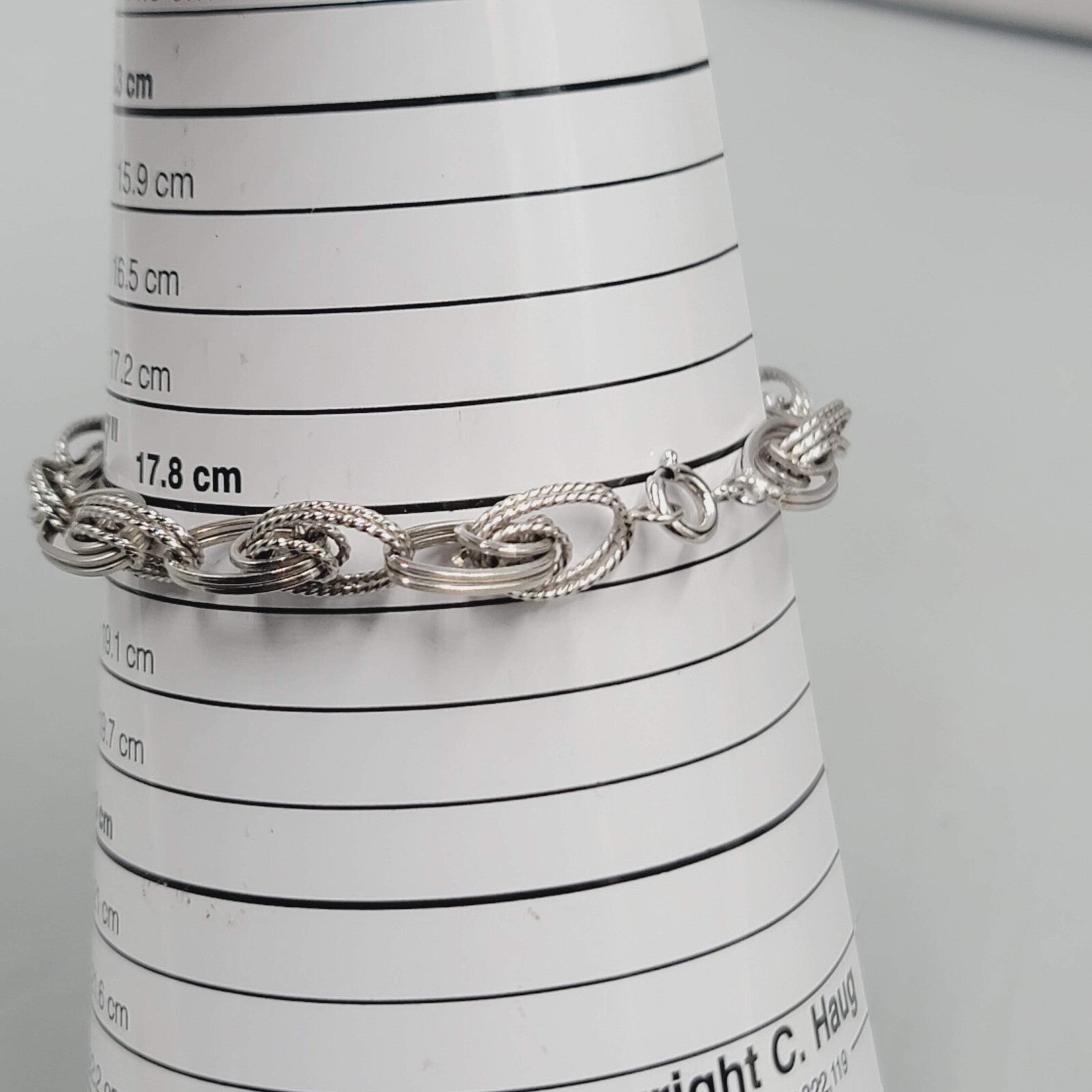 Vintage Bracelet Textured Silver tone Links 7.25"