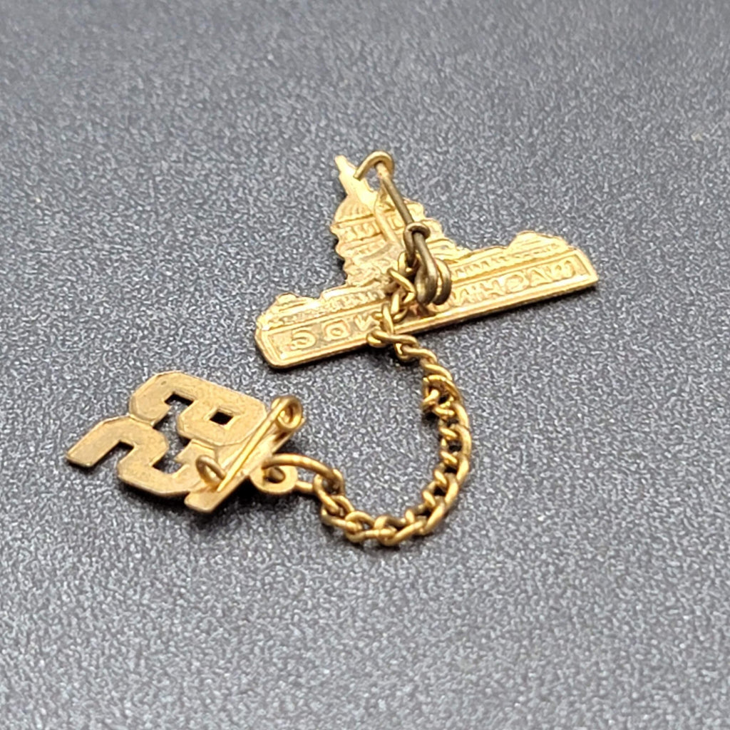 Vintage Gold tone Metal Washington DC 1965 Tie Lapel Pin
