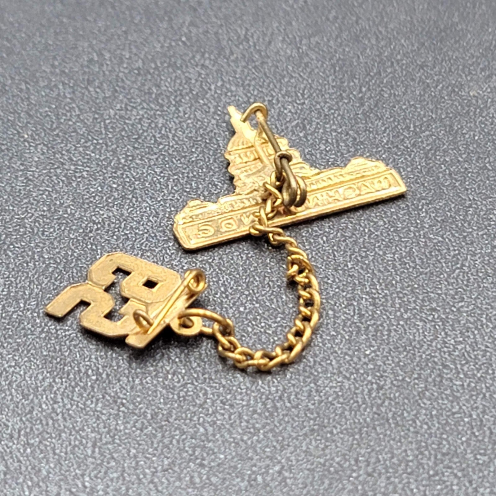 Vintage Gold tone Metal Washington DC 1965 Tie Lapel Pin