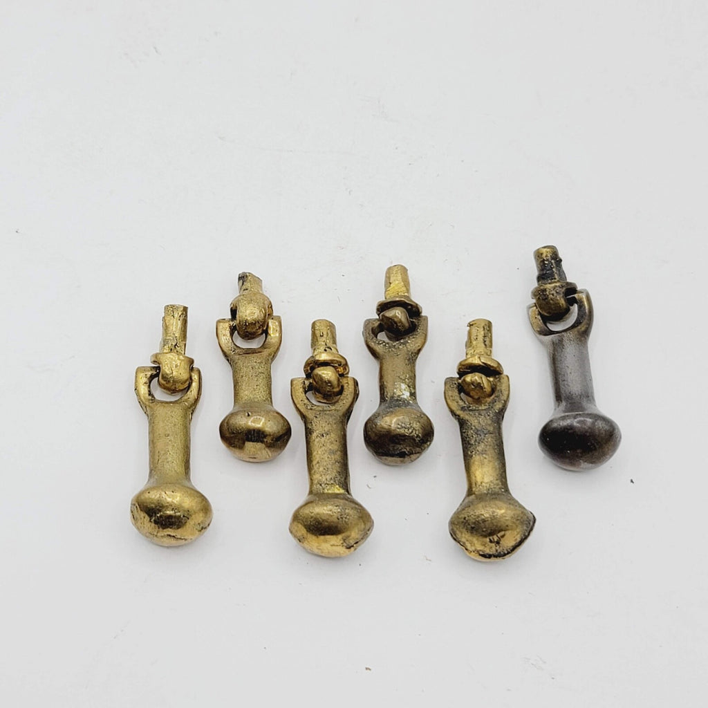 Set of 6 Vintage Brass Drawer Pulls Salvage Hardware Parts