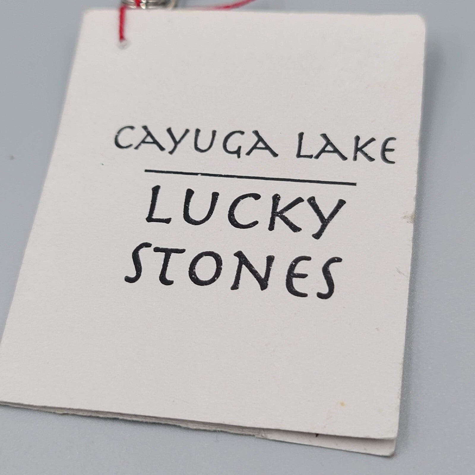 Cayuga Lake Lucky Stones Necklace Artisan Gray Green Beads 26"