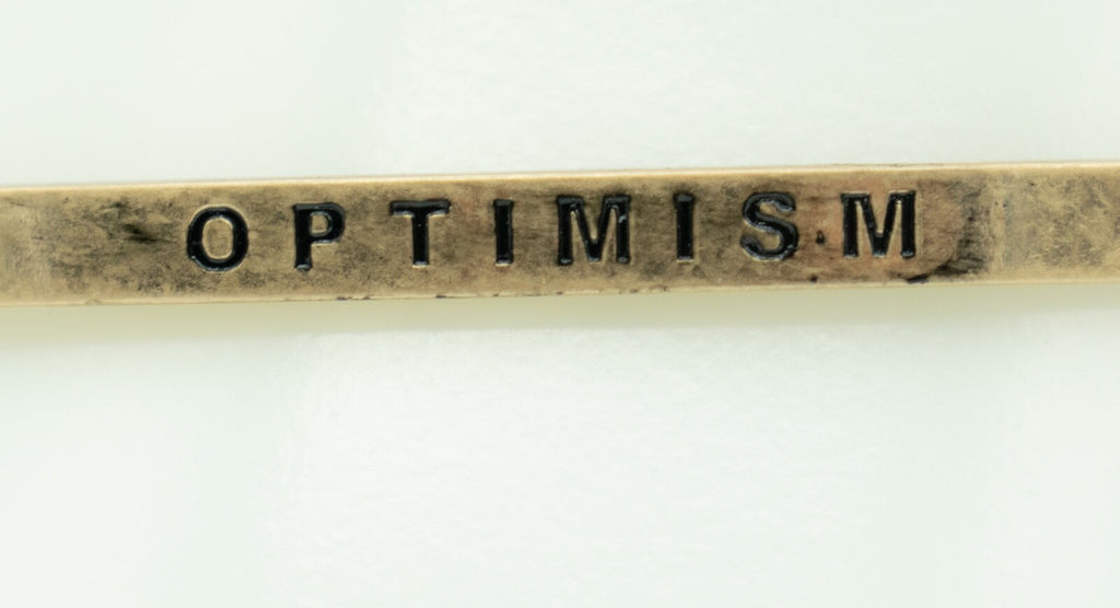 NEW Gold tone Engraved OPTIMISM Bracelet NWT $14