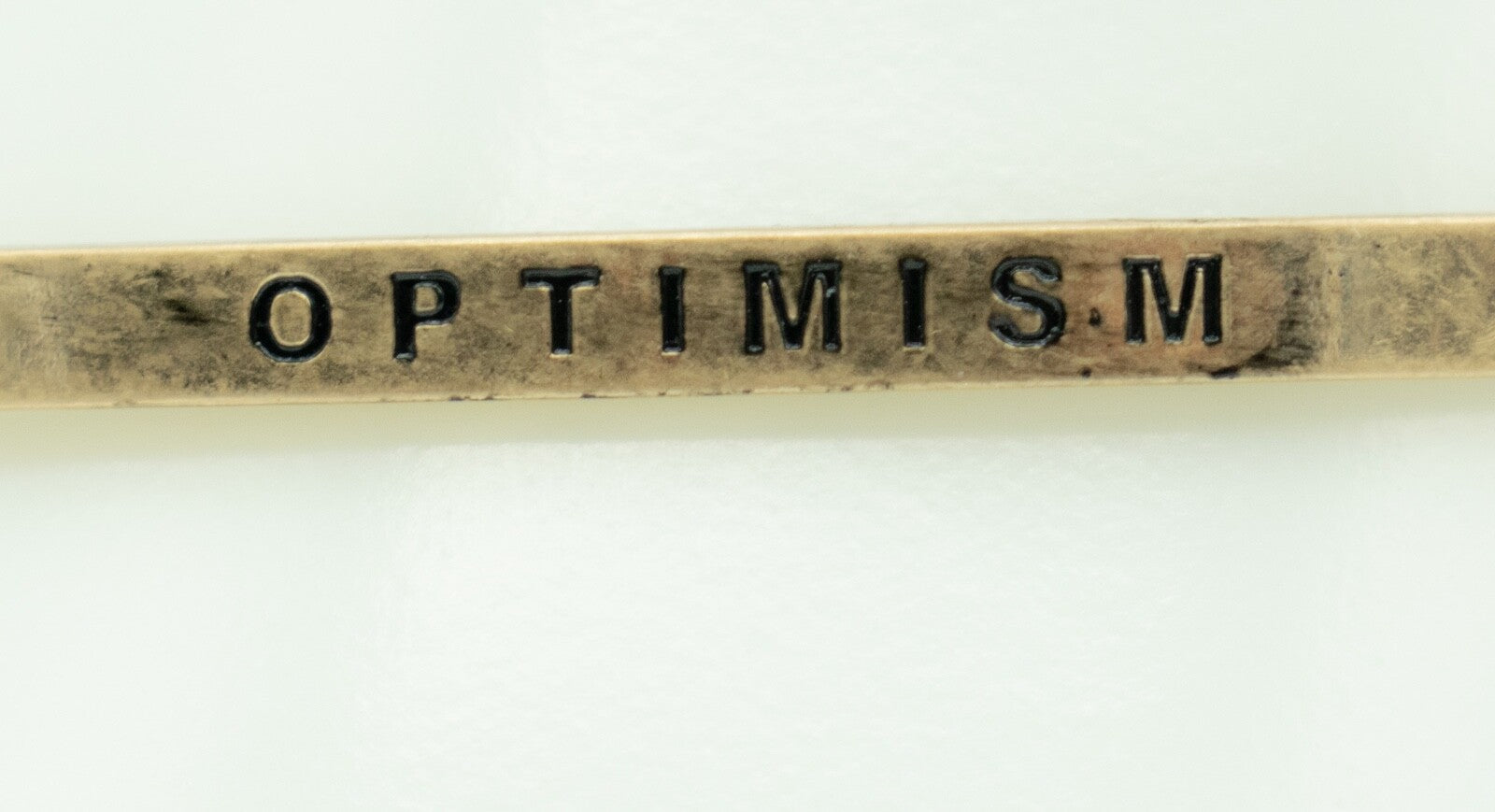 NEW Gold tone Engraved OPTIMISM Bracelet NWT $14