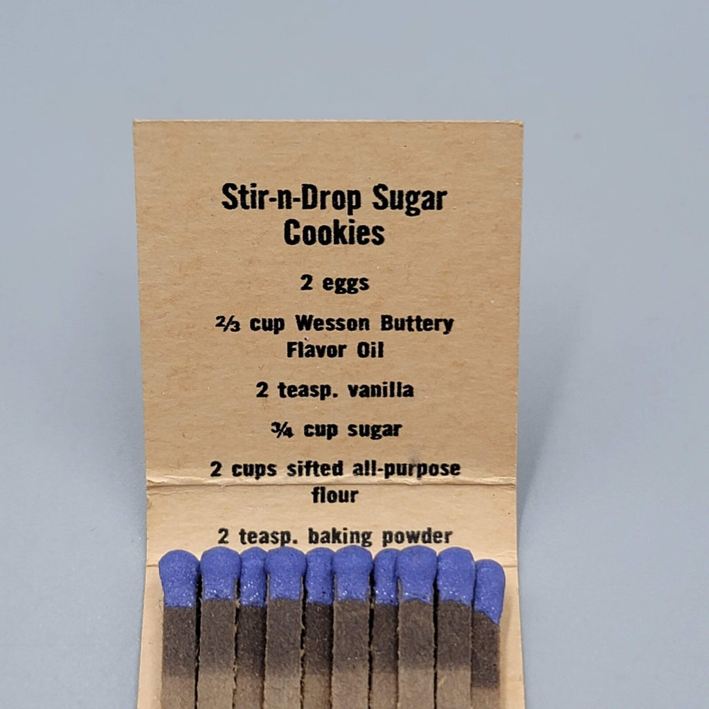 Vintage Wesson Oil Matchbook Advertising Food MCM