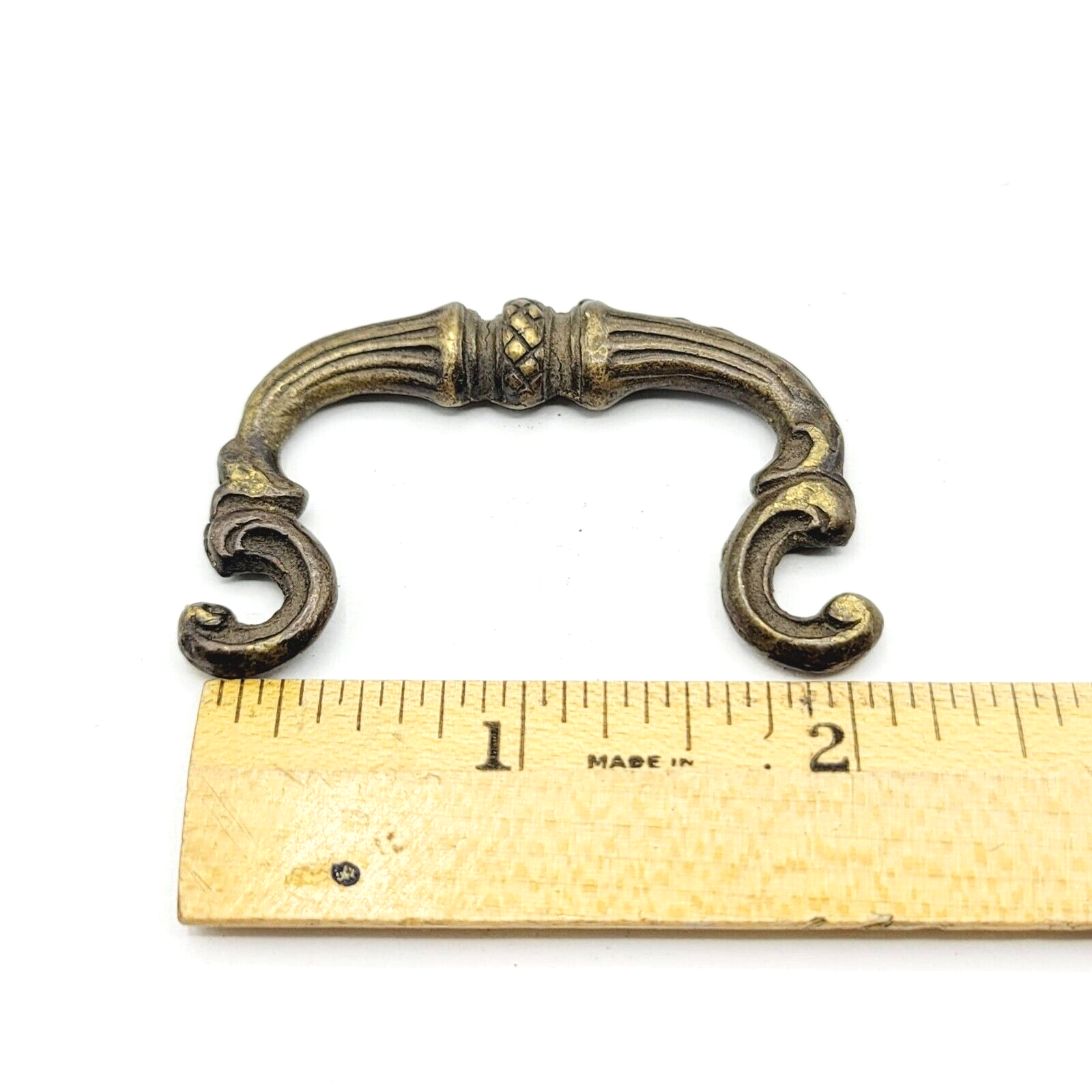 Vintage Brass Ornate Bail Pull Handle Replacement 1.75" Salvage Reclaimed 05