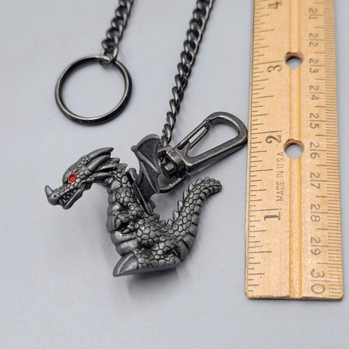 Dragon Chain Wallet Key Chain Gunmetal Gray