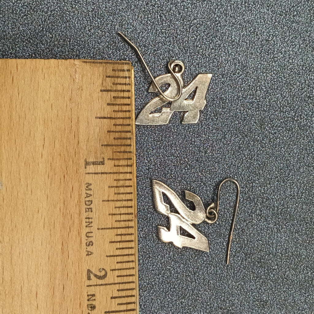 Vintage Pierced Earrings Sterling Silver 24 Jeff Gordon Nascar Dangle 1/2"
