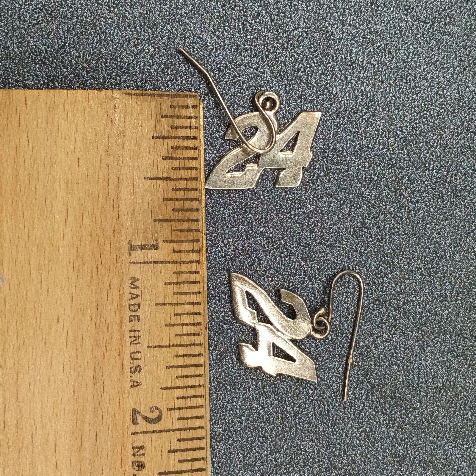 Vintage Pierced Earrings Sterling Silver 24 Jeff Gordon Nascar Dangle 1/2"