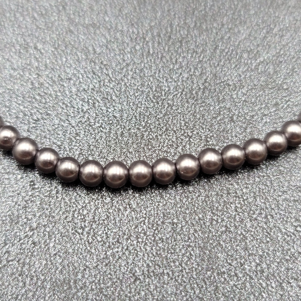 Tommy Hilfiger Necklace Small Dainty Gray Bead Signed 16"