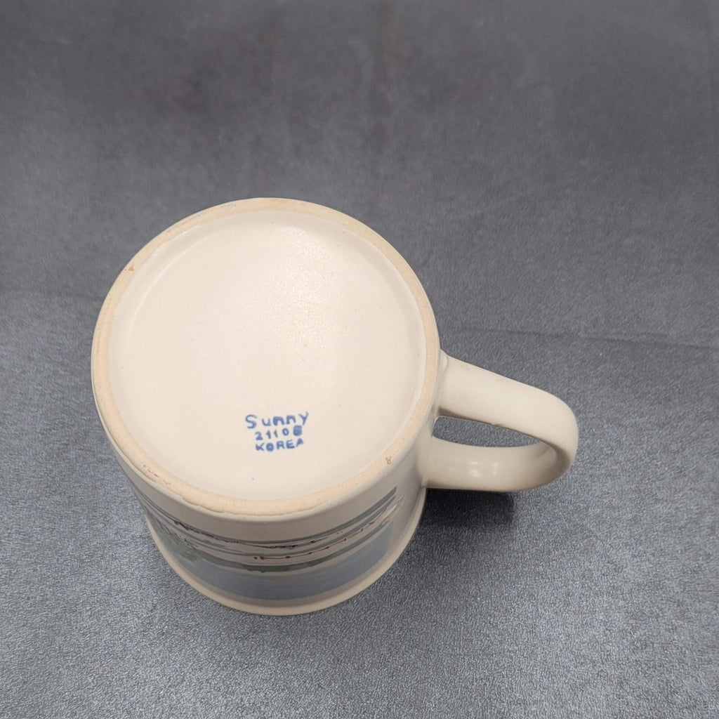 Sunny Stoneware Coffee Mug Made in Korea Winter Scene