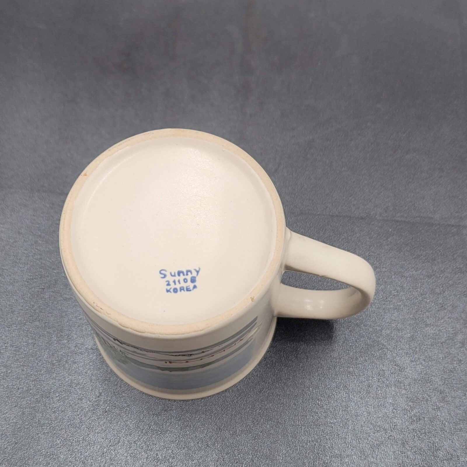 Sunny Stoneware Coffee Mug Made in Korea Winter Scene