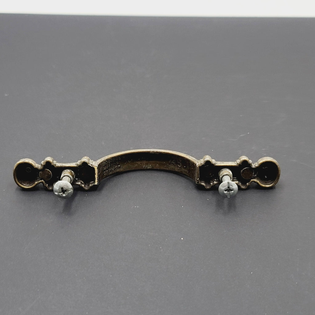 Vintage Brass Drawer Pull Salvage Hardware 3" H0172