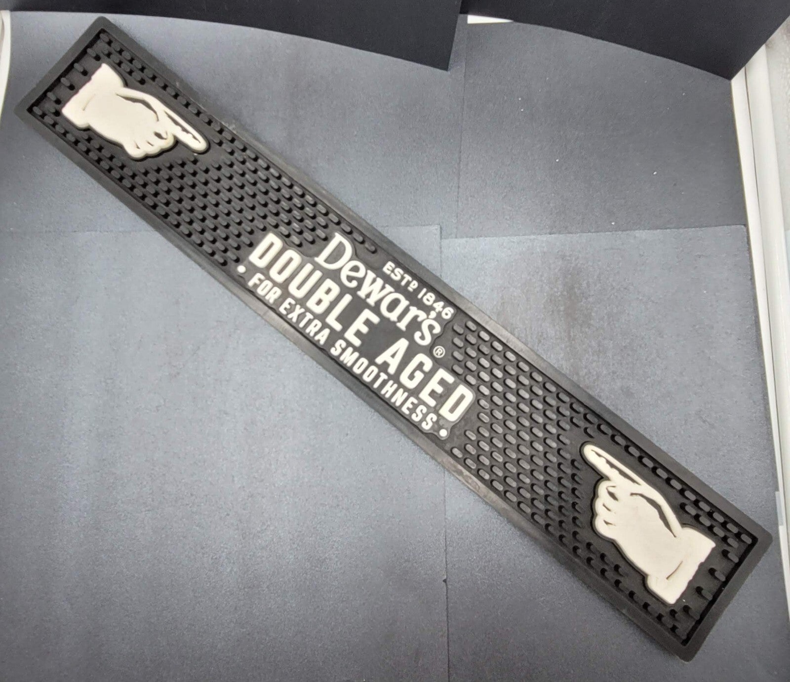 Dewars Double Aged Scotch Whisky Bar Mat Spill Drip Runner Stopper 20"