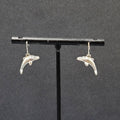 Pierced Earrings Dainty Silver tone Dolphin Dangle 3/4"
