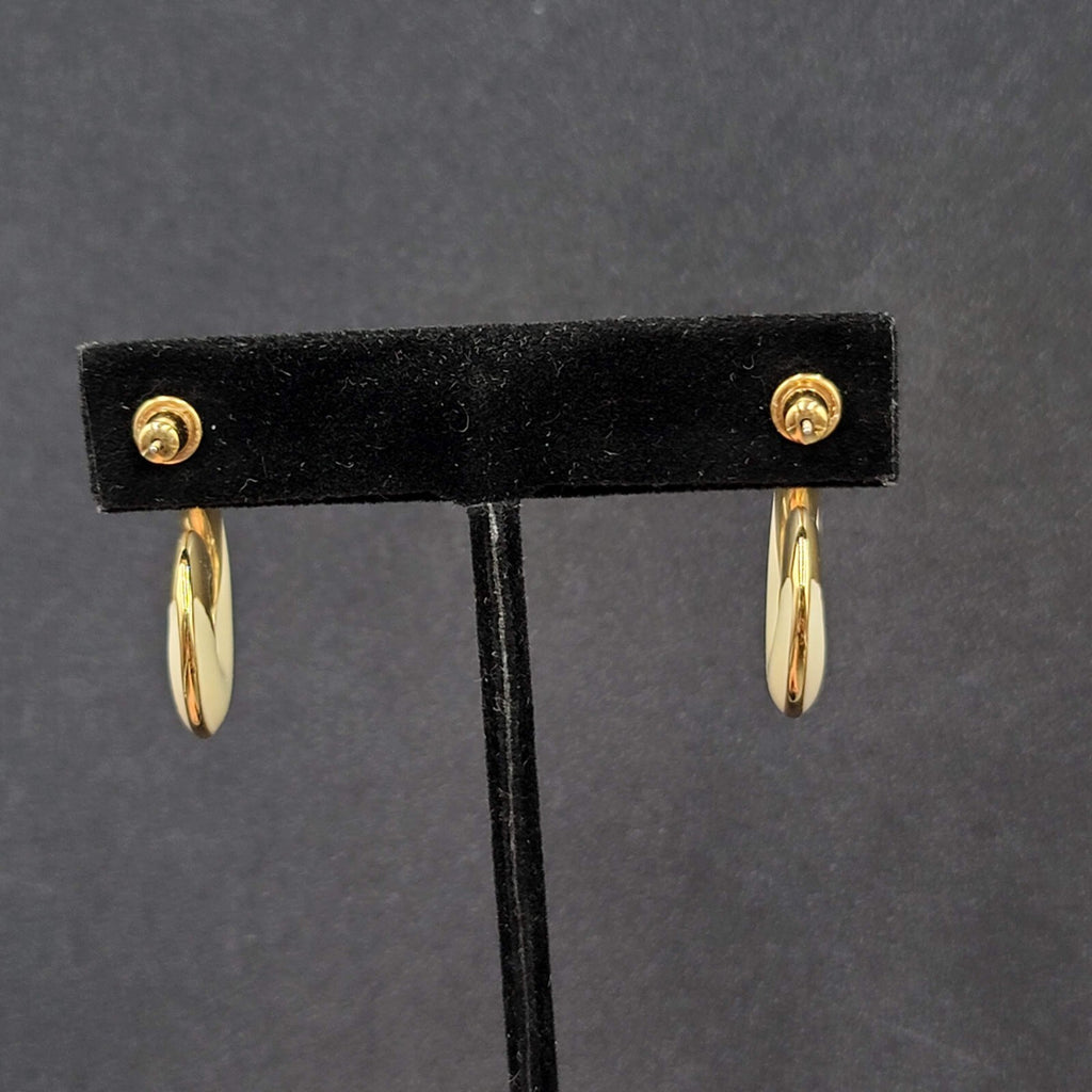 Vintage MONET Pierced Earrings Gold Plated White Enamel Swirl Drop  1.25"