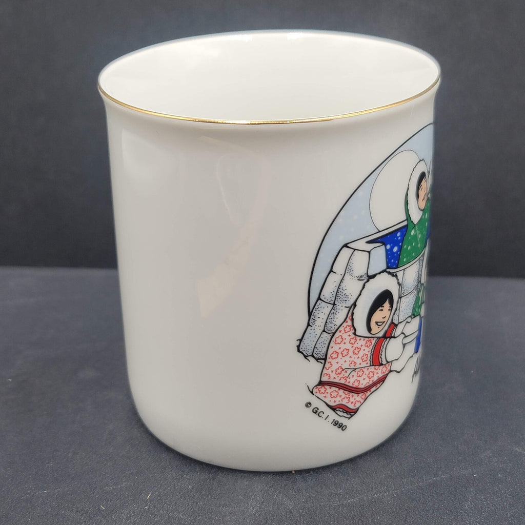 Vintage Coffee Mug Cup Alaska Souvenir Eskimos Igloo Graphic