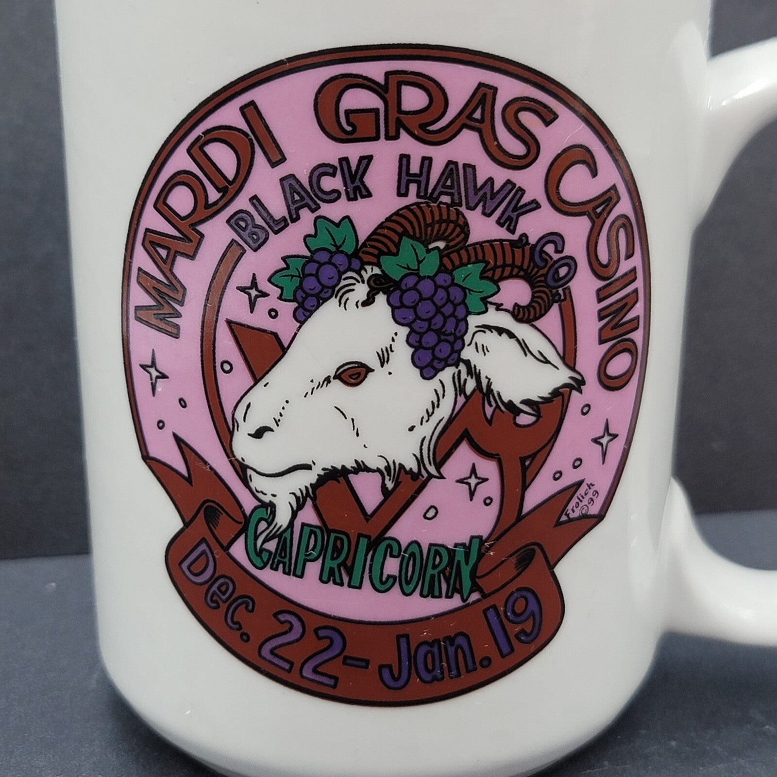 Mardi Gras Casino Capricorn Zodiac Coffee Mug Black Hawk CO