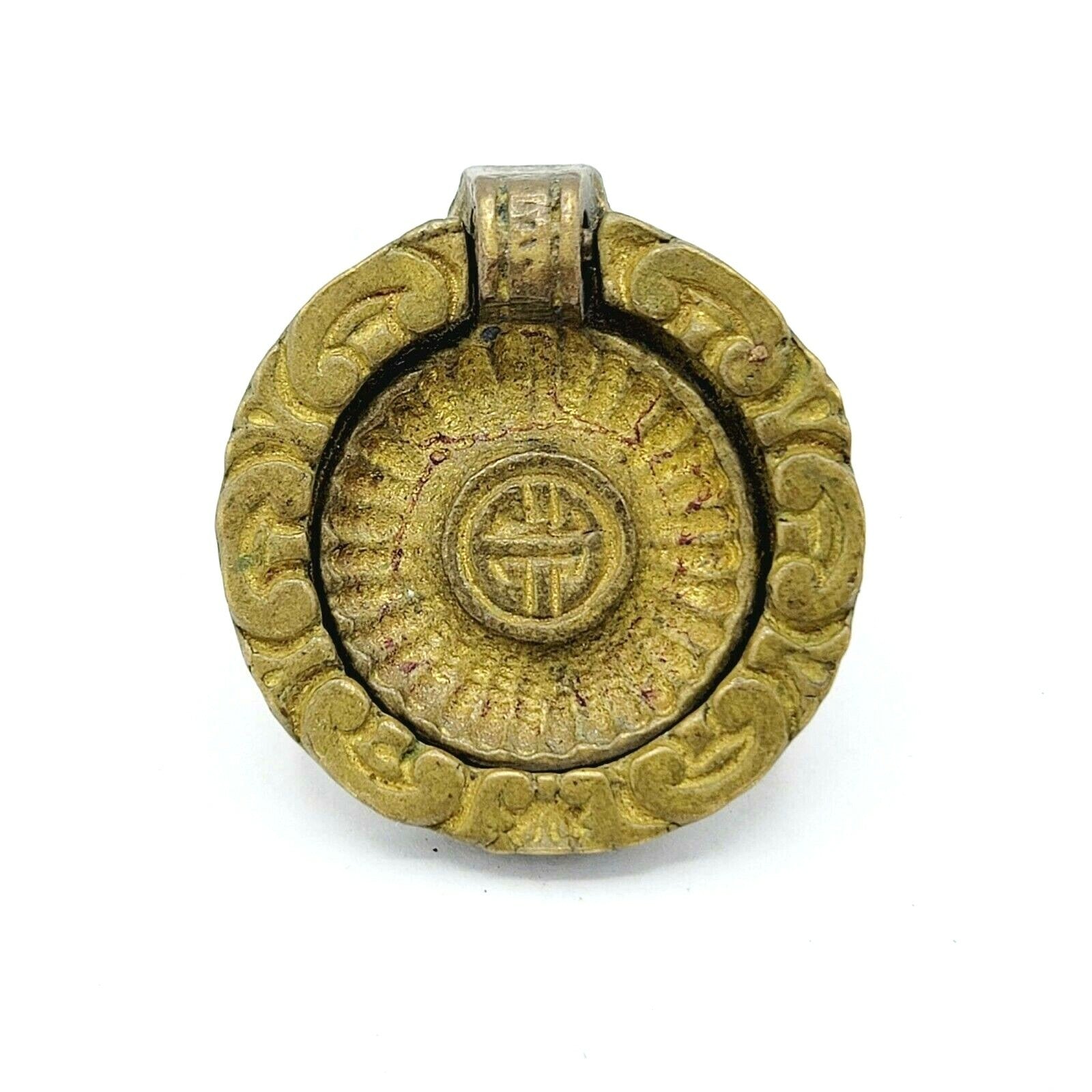 Vintage Brass Drawer Pull Handle Salvage Hardware SINGLE ONLY 1 3/8" Asian