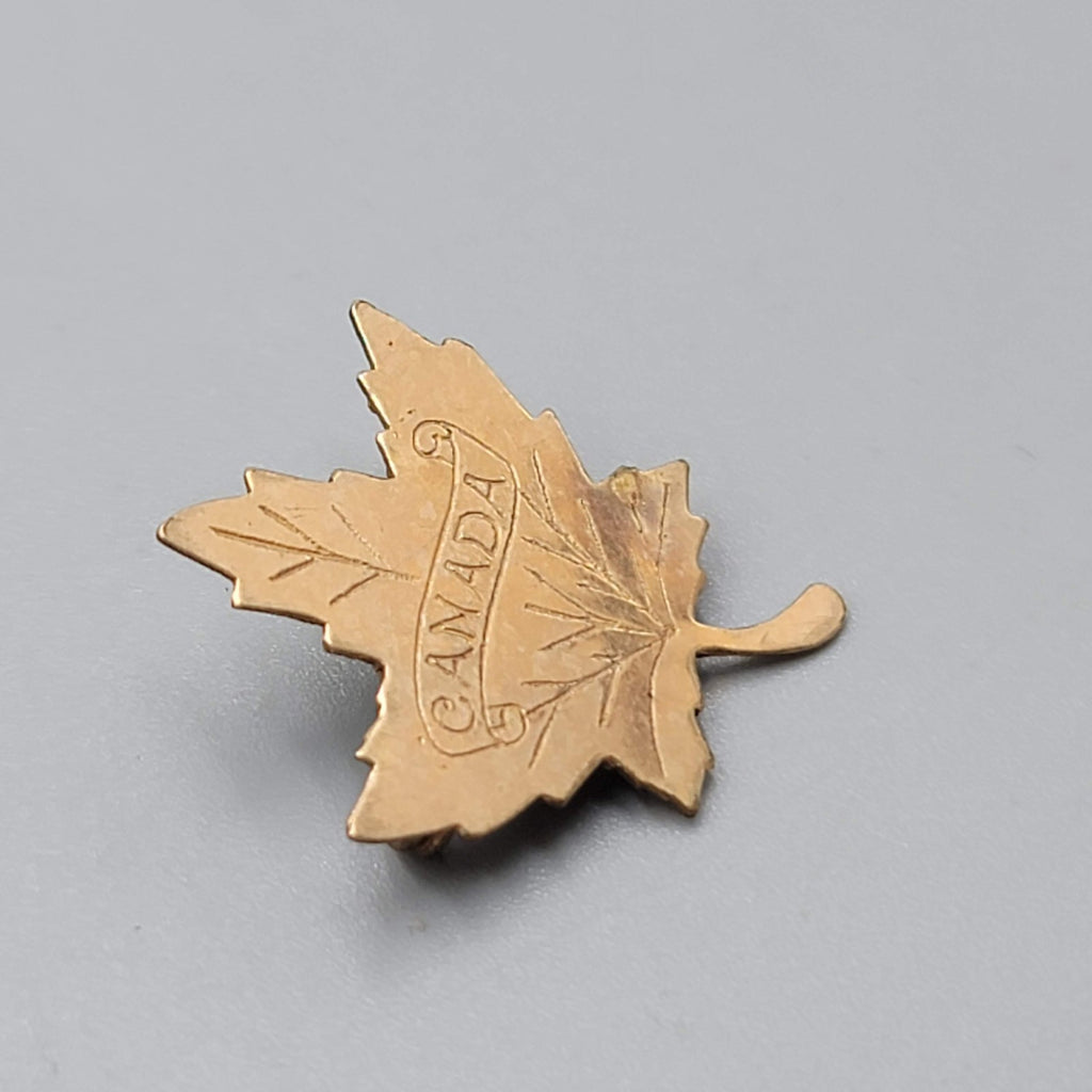 Vintage Gold Filled Canada Maple Leaf Pin Brooch 1 in