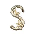 Vintage Sarah Cov Letter S Brooch Gold tone 1.75"