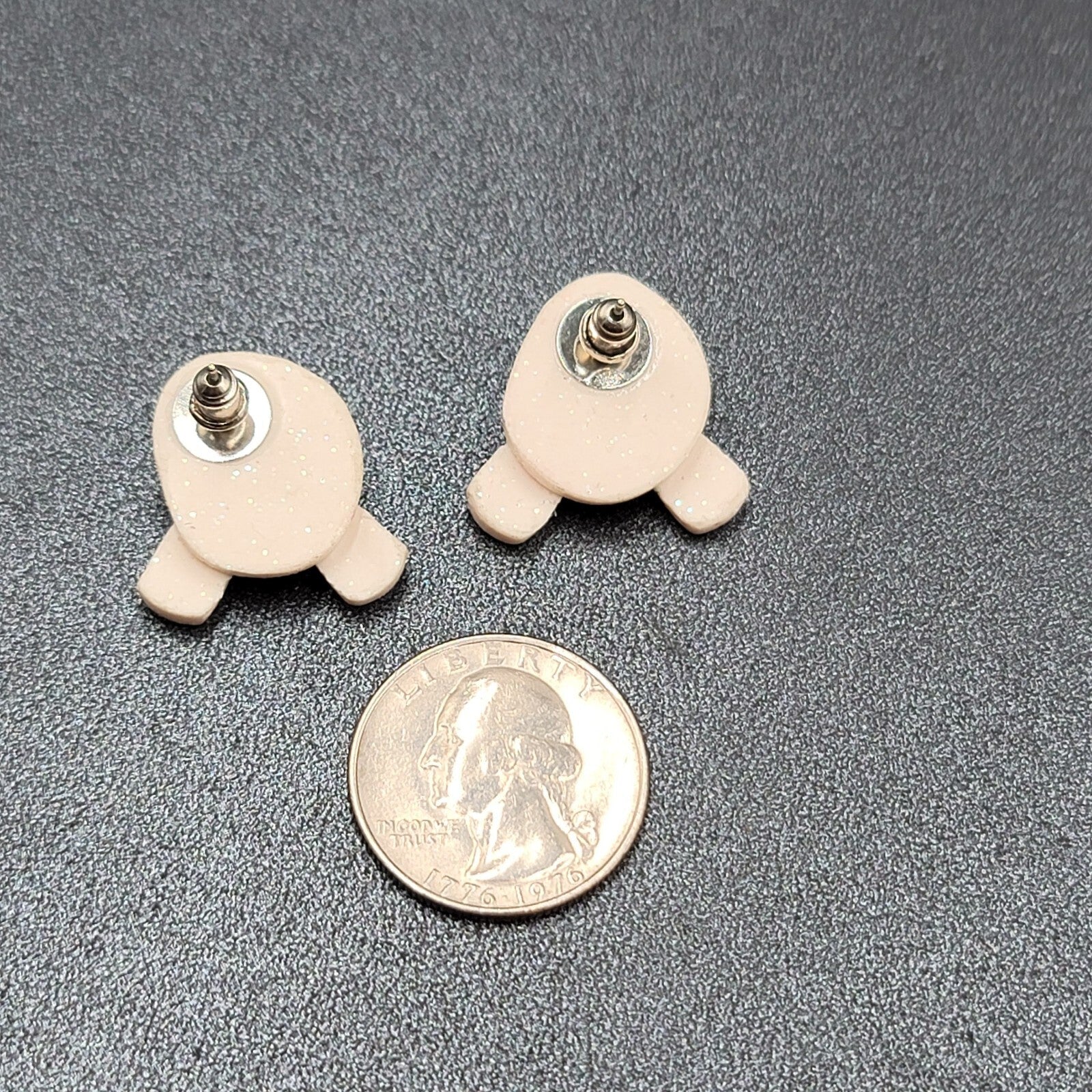 Vintage Pierced Earrings White Bunny Tail Feet Easter Novelty Earrings 1"