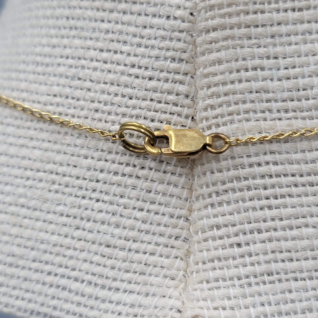 Vintage 950 Silver Pendant Necklace Gold tone Unique Tribal Ethnic 18"