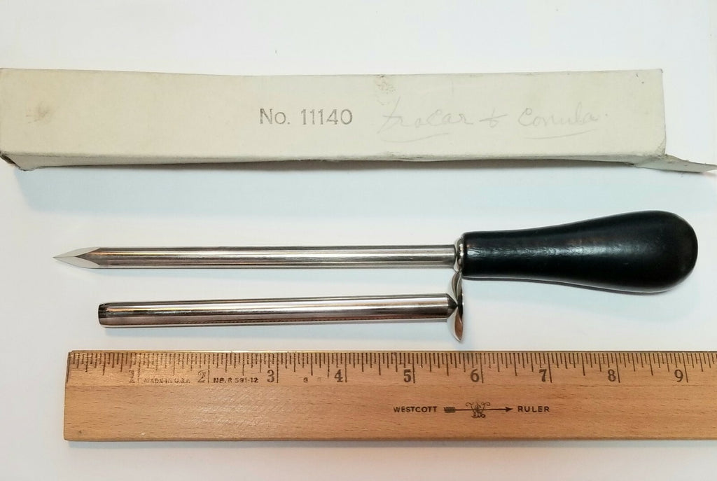 Medical Surgical Instrument Trocar & Canula Wooden Handle Veterinary NEW