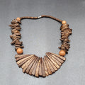 Vintage Coir Coconut Beads Necklace Brown Boho Ethnic Statement 19"