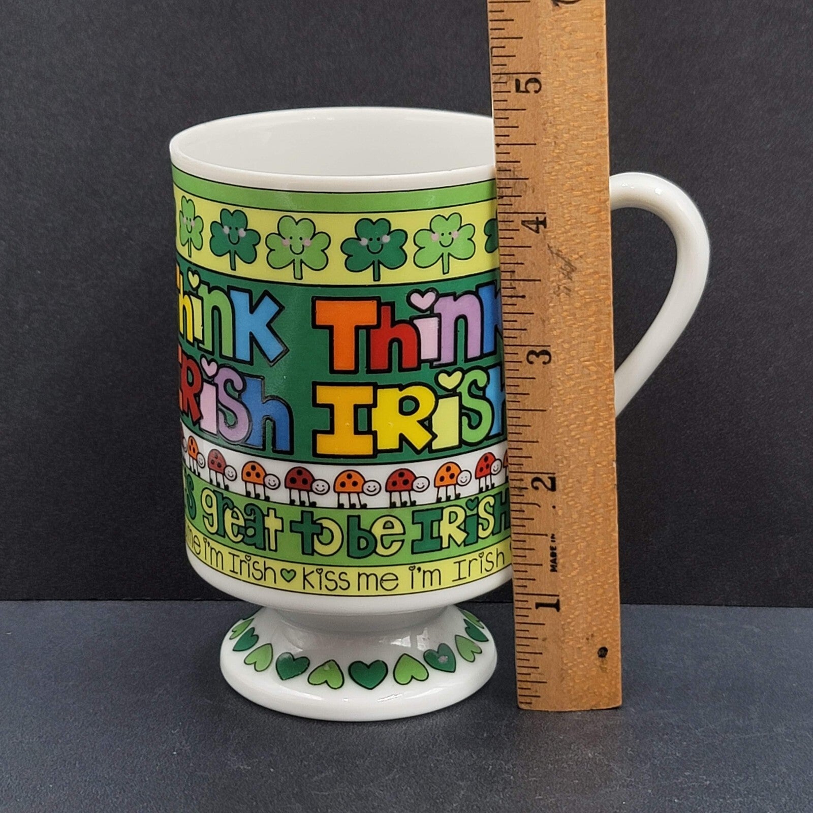 Vintage Courtney Davis Novelty Coffee Mug THINK IRISH Love N Stuff 1984 Enesco