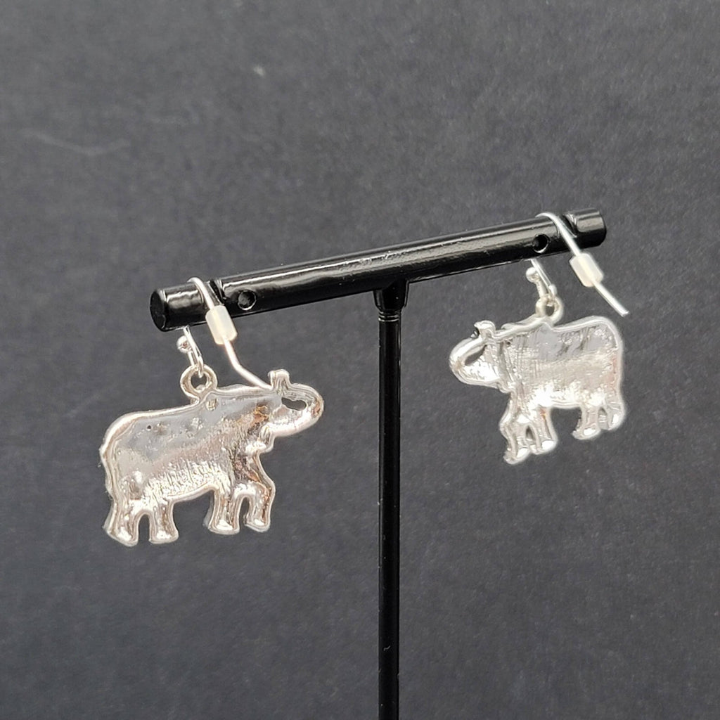 Pierced Earrings Silver tone Rhinestone Studded Dangle 3/4"