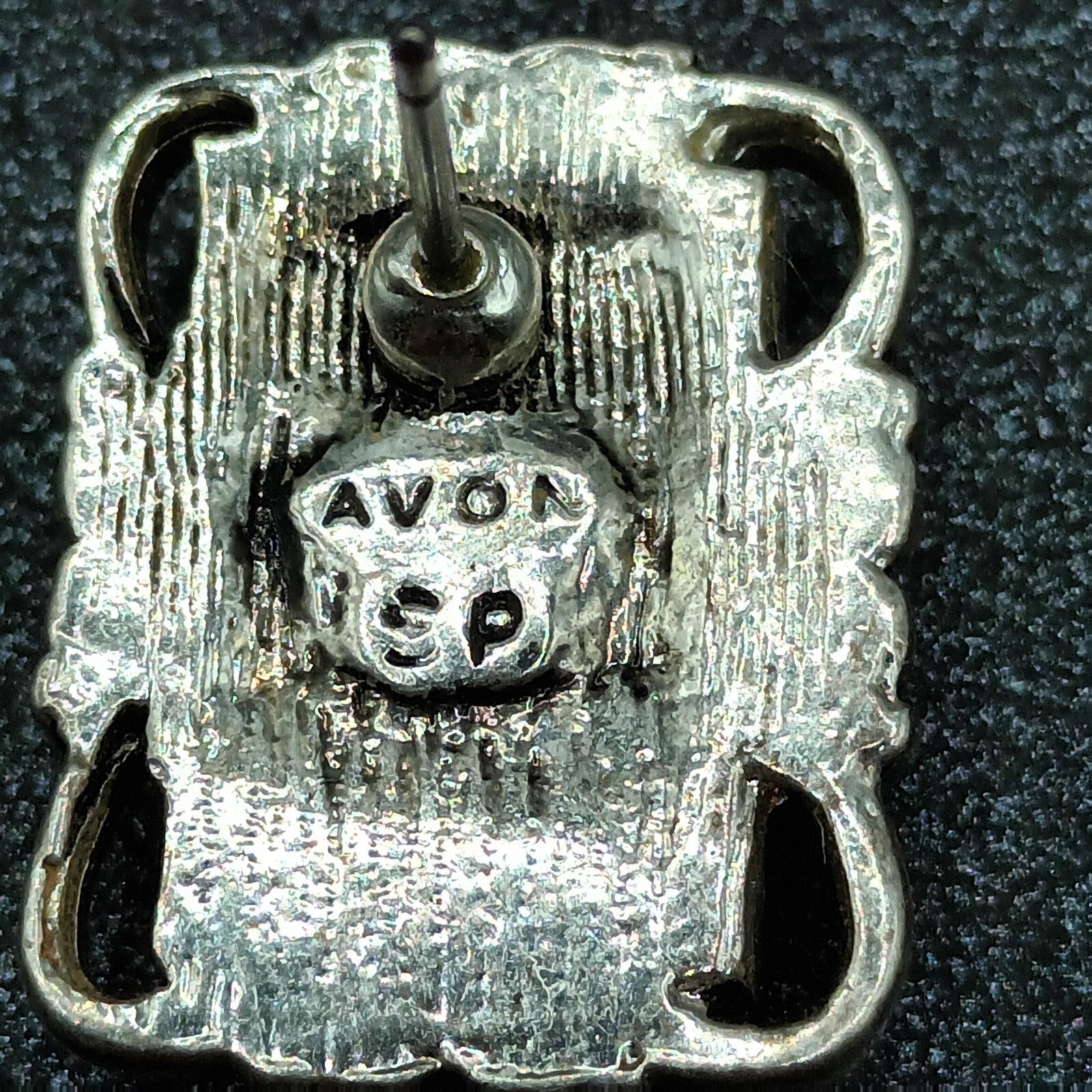 Avon Pierced Earrings Two tone Rectangle Magnetic Drop 3/4"