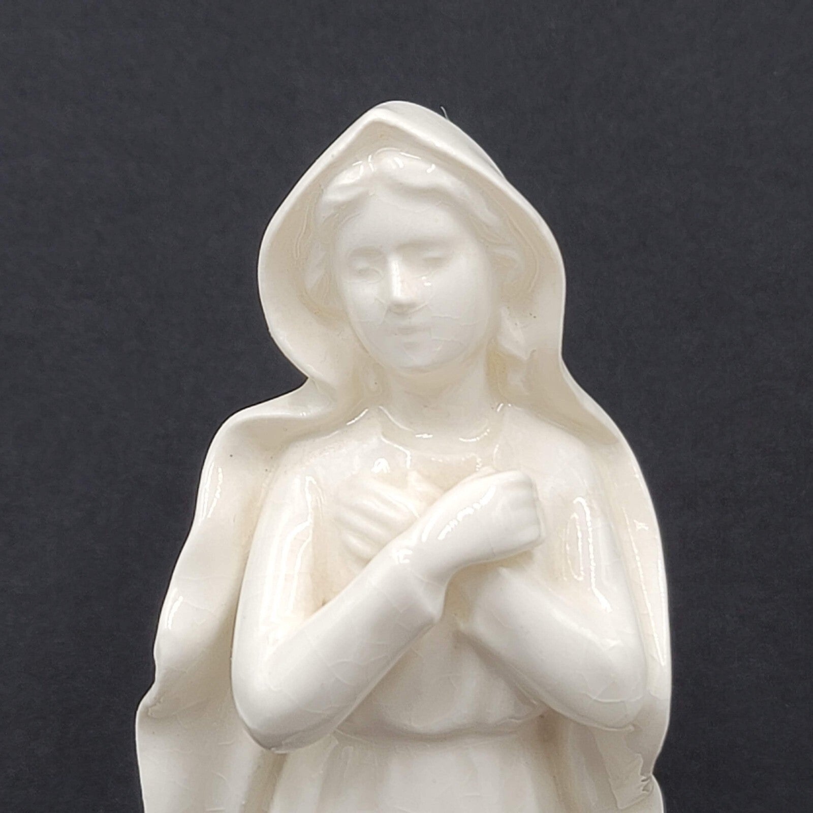 Vintage Ceramic Mother Mary Figurine White 7 in