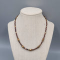 Vintage Agate Stone Small Bead Necklace Gold tone Spacers 16"